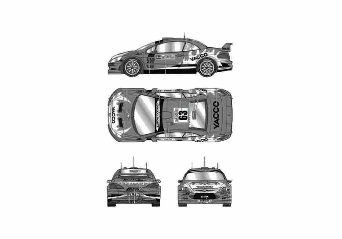 Blueprint Peugeot 307 WRC Coupe 2006 A4 Photo Print