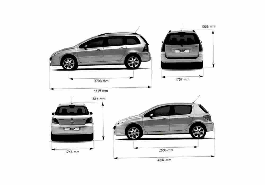 Blueprint Peugeot 307 sw Wagon 2007 A4 Photo Print