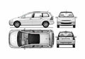 Blueprint Peugeot 307 sw Wagon 2008 A4 Photo Print