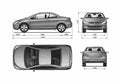 Blueprint Peugeot 307cc Coupe 2001 A4 Photo Print