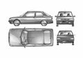 Blueprint Peugeot 309 3 door Hatchback 1986 A4 Photo Print