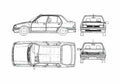 Blueprint Peugeot 309 5 door Hatchback 1987 A4 Photo Print