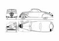 Blueprint Peugeot 402 Eclipse Coupe 1935 A4 Photo Print