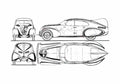 Blueprint Peugeot 402 N4X Sedan 1937 A4 Photo Print