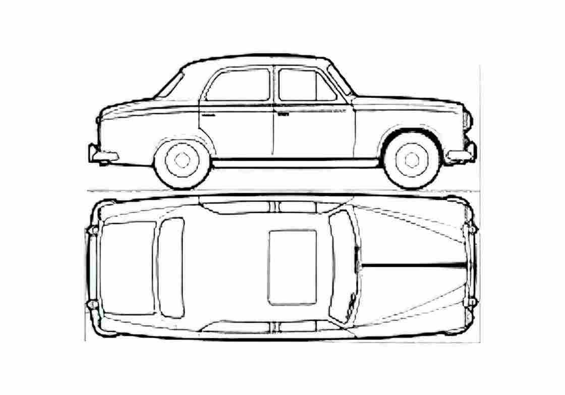 Blueprint Peugeot 403 Sedan 1960 A4 Photo Print