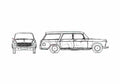Blueprint Peugeot 404 Break Wagon 1969 A4 Photo Print