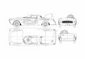 Blueprint Peugeot 404 Diesel Cabriolet 1963 A4 Photo Print