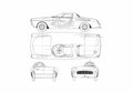 Blueprint Peugeot 404 Diesel Record Car Coupe 1965 A4 Photo Print