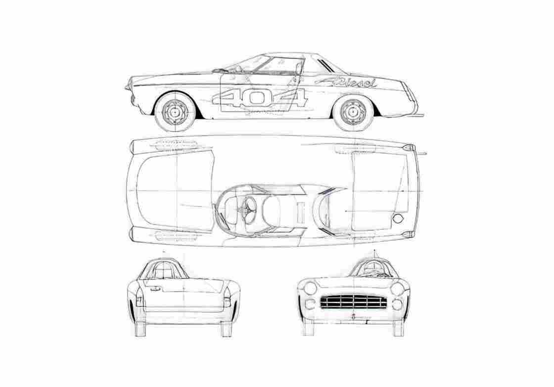 Blueprint Peugeot 404 Diesel Record Car Coupe 1965 A4 Photo Print