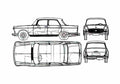 Blueprint Peugeot 404 Sedan 1939 A4 Photo Print