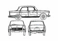 Blueprint Peugeot 404 Sedan 1969 A4 Photo Print