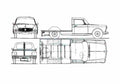 Blueprint Peugeot 404 comercialle Pick up 1960 A4 Photo Print