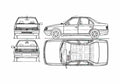 Blueprint Peugeot 405GR Sedan 1988 A4 Photo Print