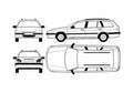 Blueprint Peugeot 406 Break Hatchback 1995 A4 Photo Print