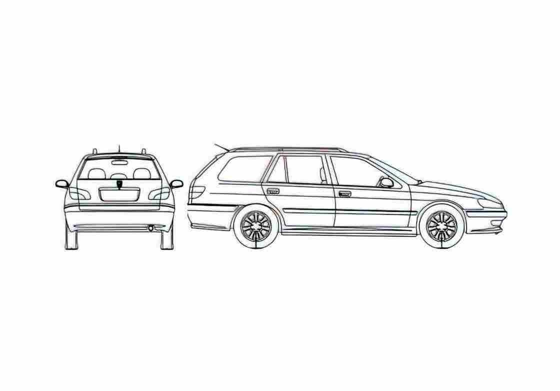 Blueprint Peugeot 406 Break Wagon 1995 A4 Photo Print