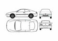 Blueprint Peugeot 406 Coupe 1997 A4 Photo Print