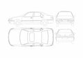 Blueprint Peugeot 406 Sedan 2000 A4 Photo Print