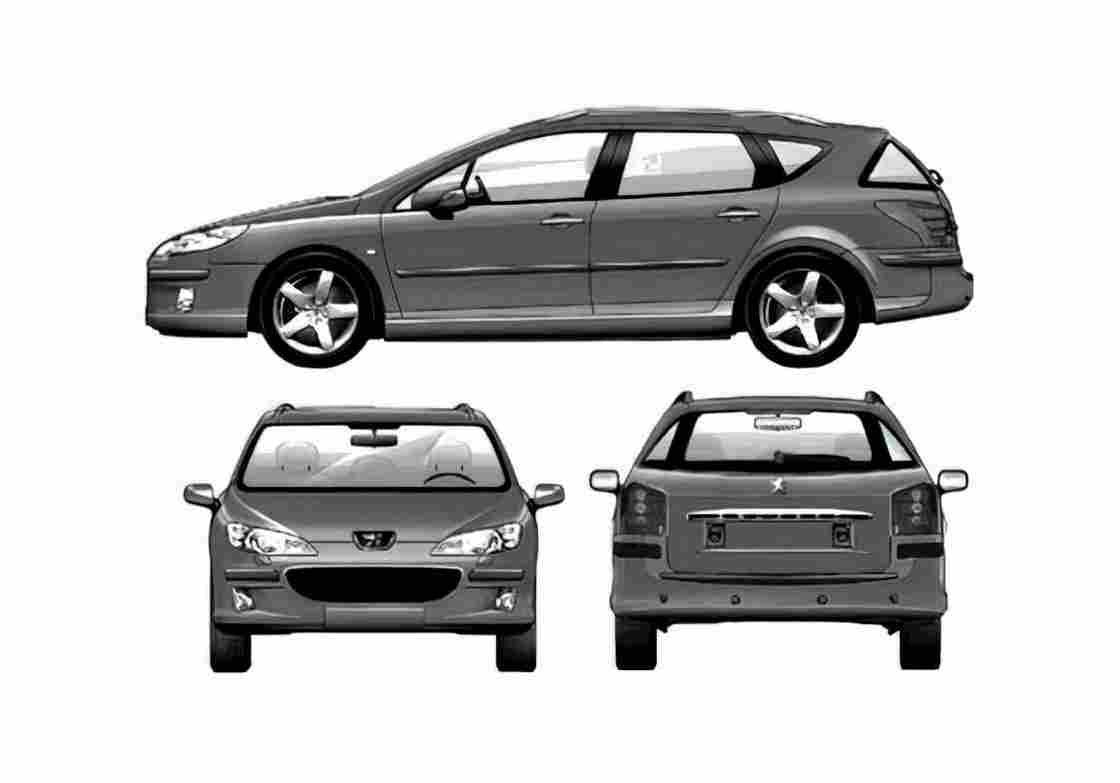 Blueprint Peugeot 407 Break Wagon 2006 A4 Photo Print