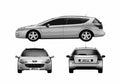 Blueprint Peugeot 407 Break Wagon 2009 A4 Photo Print