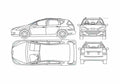 Blueprint Peugeot 407 SW Wagon 2005 A4 Photo Print