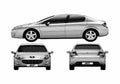 Blueprint Peugeot 407 Sedan 2009 A4 Photo Print
