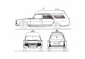 Blueprint Peugeot 504 Ambulance Van A4 Photo Print
