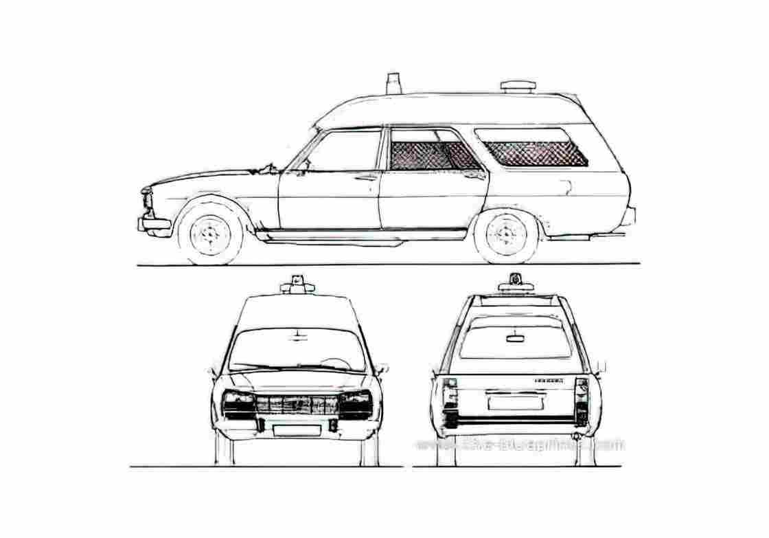 Blueprint Peugeot 504 Ambulance Van A4 Photo Print