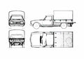 Blueprint Peugeot 504 Cammionette Pick up 1968 A4 Photo Print