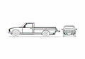 Blueprint Peugeot 504 Pick up 1968 A4 Photo Print