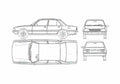 Blueprint Peugeot 505 Sedan 1979 A4 Photo Print