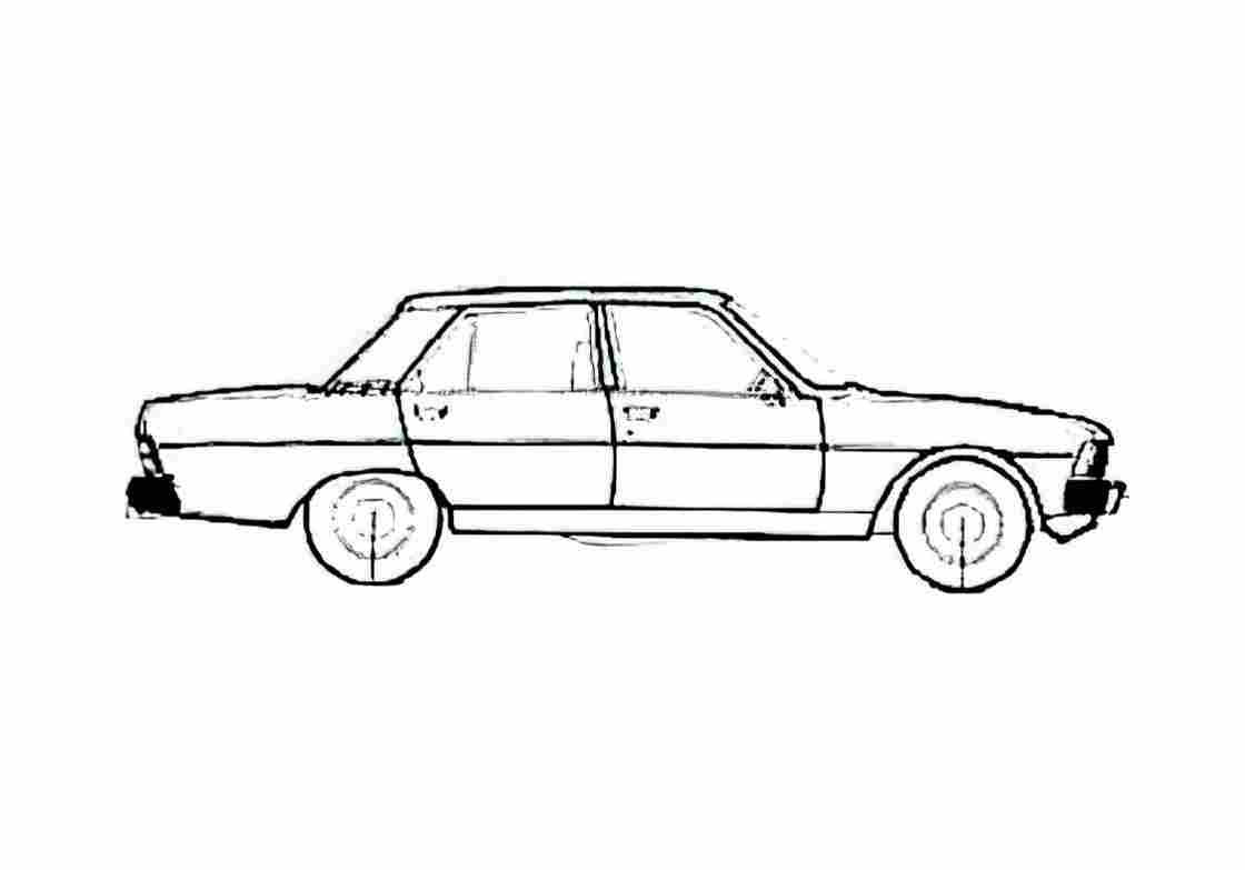 Blueprint Peugeot 604 SRD Sedan 1981 A4 Photo Print