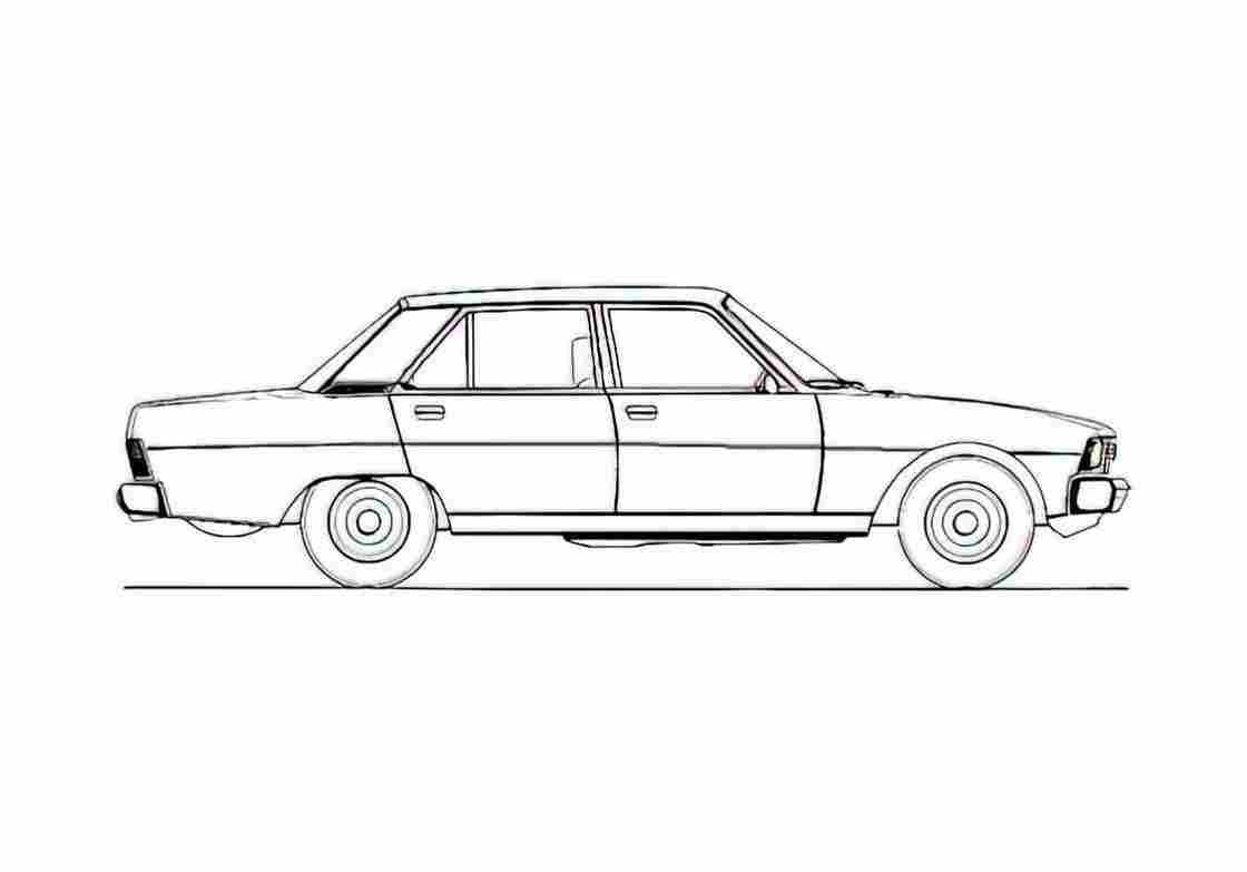 Blueprint Peugeot 604 Sedan 1979 A4 Photo Print