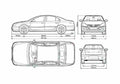 Blueprint Peugeot 607 Sedan 1995 A4 Photo Print