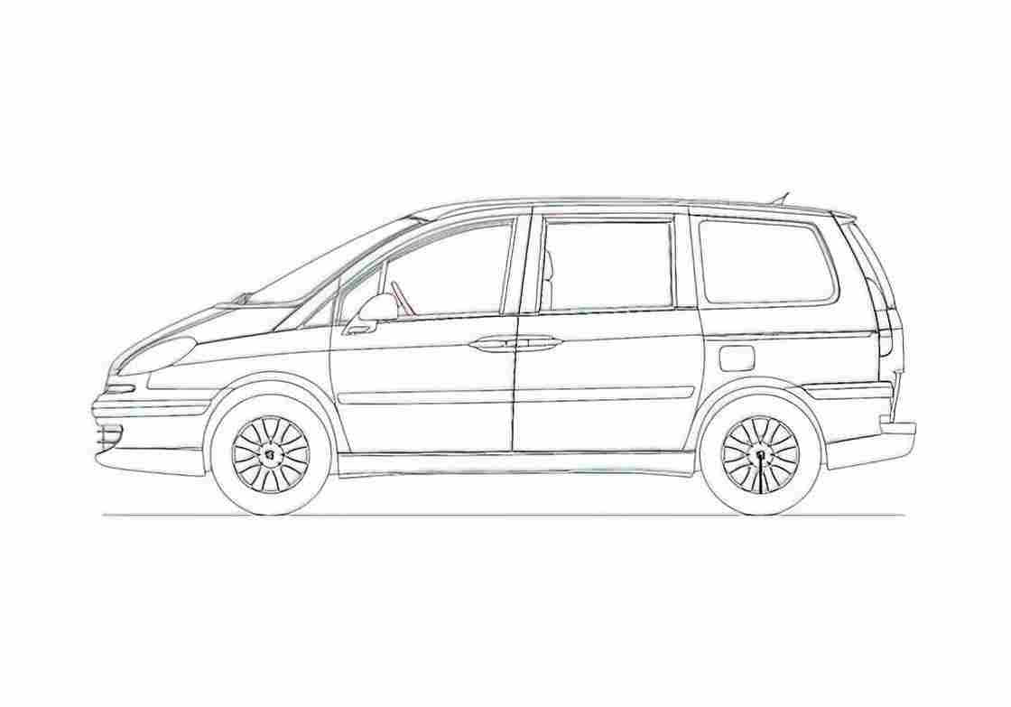 Blueprint Peugeot 807 Minivan 2007 A4 Photo Print