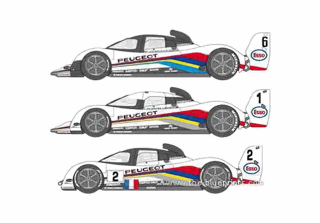 Blueprint Peugeot 905 Evo1 Coupe 1993 A4 Photo Print