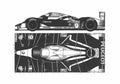 Blueprint Peugeot 908 HDI Le Mans Coupe 2009 A4 Photo Print
