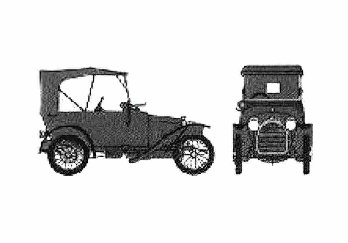 Blueprint Peugeot Bebe Cabriolet 1913 A4 Photo Print