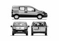 Blueprint Peugeot Bipper Tepee Van 2009 A4 Photo Print