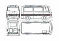 Blueprint Peugeot J7 Bus 1966 A4 Photo Print
