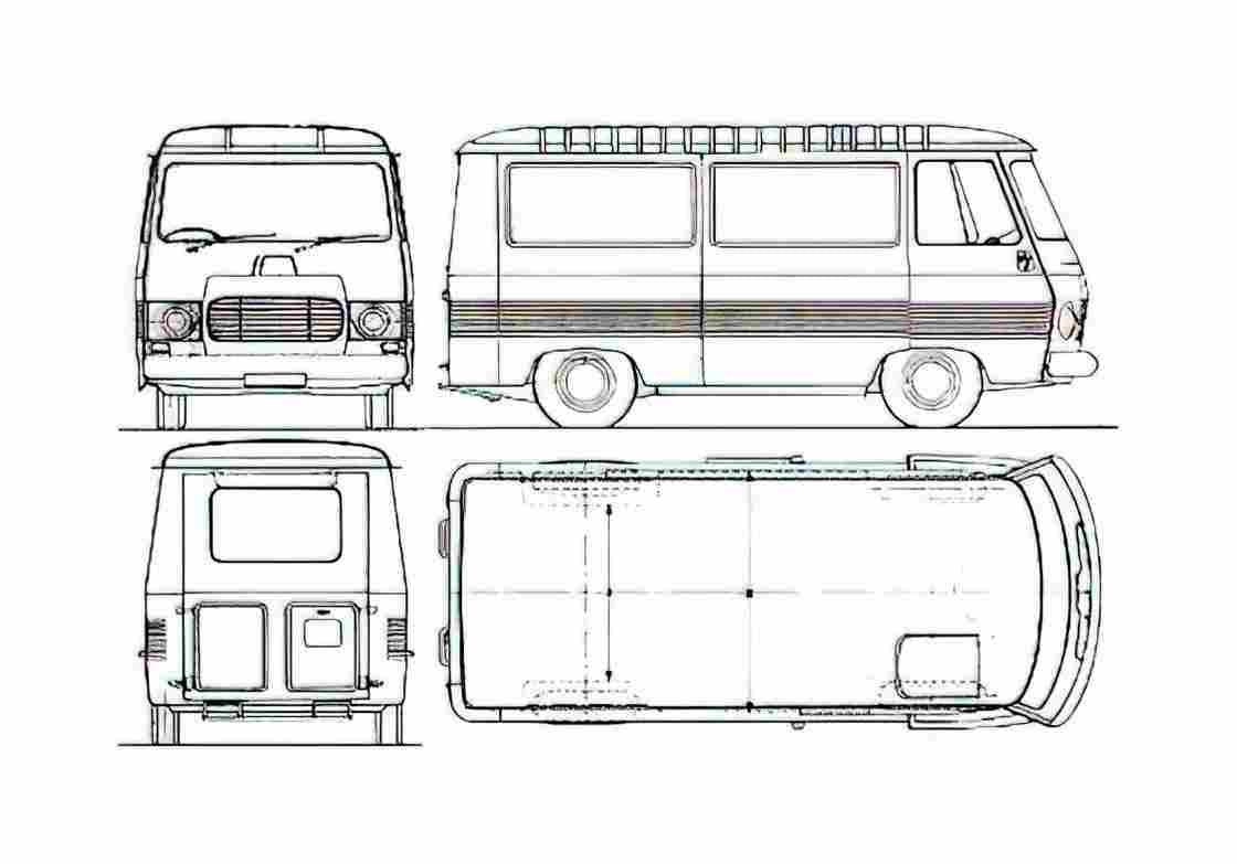 Blueprint Peugeot J7 Van A4 Photo Print