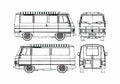 Blueprint Peugeot J9 Bus 1971 A4 Photo Print