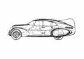 Blueprint Peugeot N4X Sedan 1937 A4 Photo Print