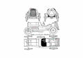 Blueprint Peugeot OW 1912 A4 Photo Print