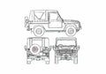 Blueprint Peugeot P4 SUV 1978 A4 Photo Print