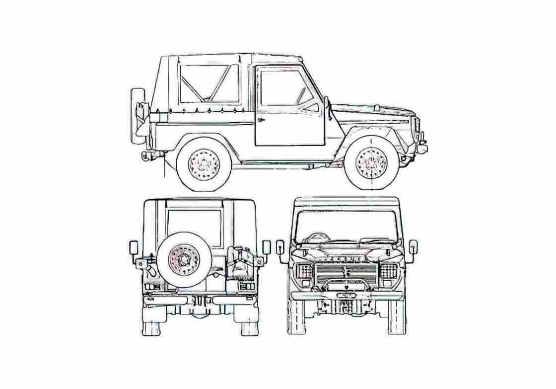 Blueprint Peugeot P4 SUV 1978 A4 Photo Print