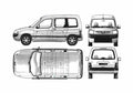 Blueprint Peugeot Partner Minivan 2004 A4 Photo Print