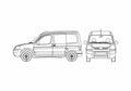Blueprint Peugeot Partner Minivan 2005 A4 Photo Print
