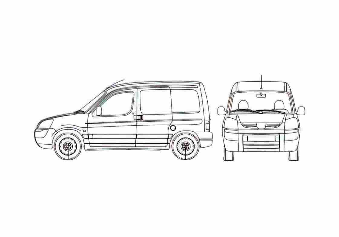 Blueprint Peugeot Partner Minivan 2005 A4 Photo Print