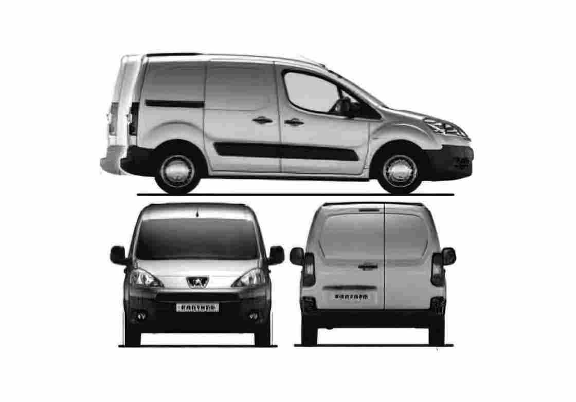 Blueprint Peugeot Partner Van 2008 A4 Photo Print