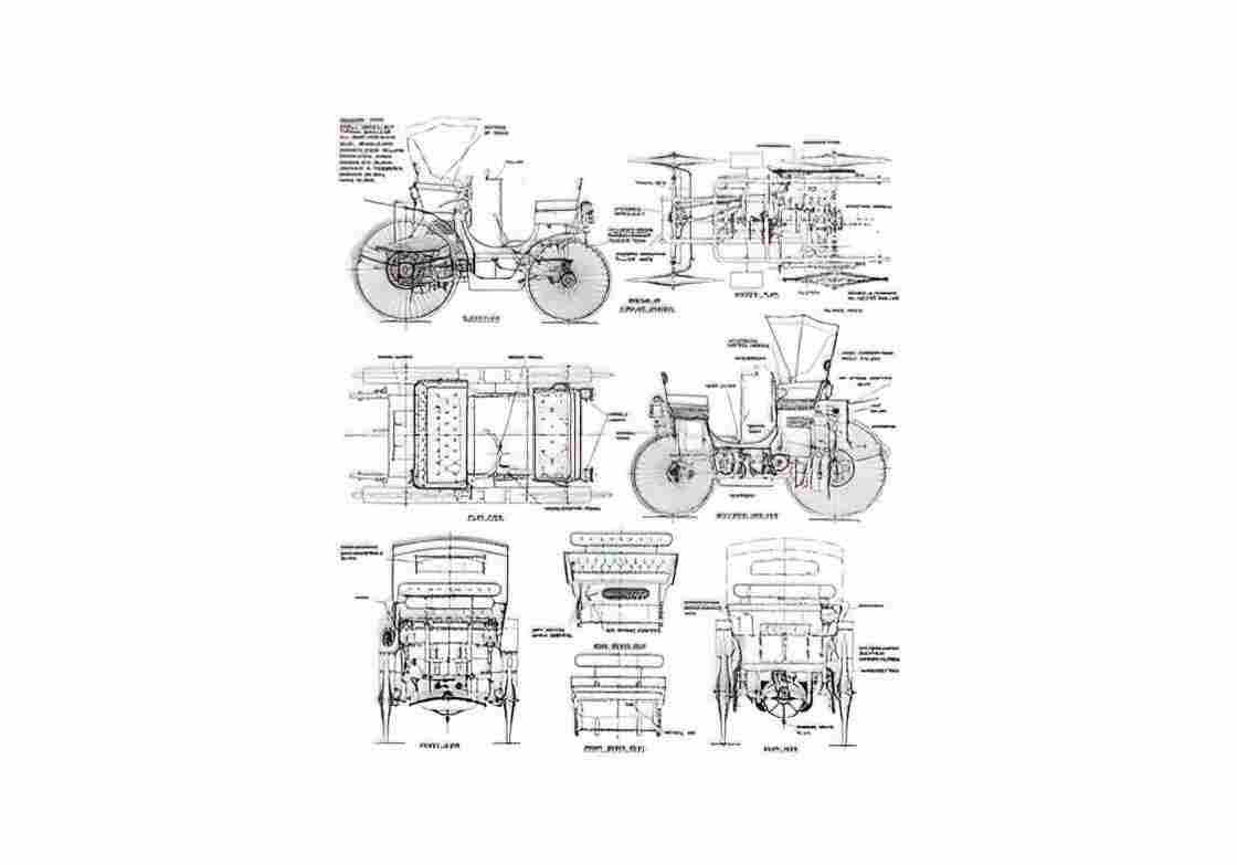 Blueprint Peugeot Quadricycle OW A4 Photo Print